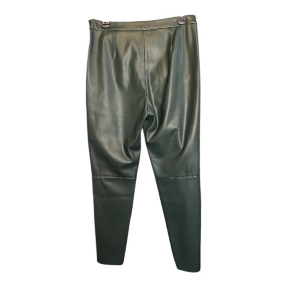 EUC Zara dark green faux leather ankle zip pants | size large - Picture 5 of 9